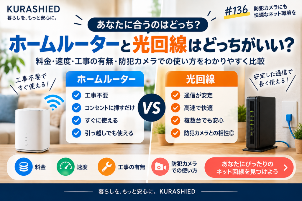 防犯カメラの通信回線を工事なしで整える方法を紹介するアイキャッチ画像