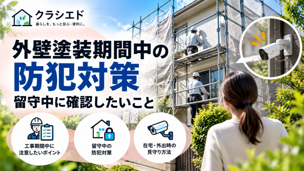 外壁塗装期間中の防犯対策を紹介するクラシエドの記事アイキャッチ